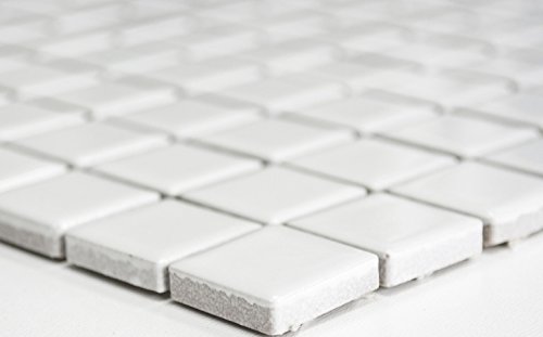 Mosaik Quadrat uni weiß glänzend Keramik, Mosaikstein Format: 23x23x6 mm, Bogengröße: 60 x 100 mm, 1 Handmuster ca. 6x10 cm Mosaik Quadrat uni weiß glänzend Keramik, Mosaikstein Format: 23x23x6 mm, Bogengröße: 60 x 100 mm, 1 Handmuster ca. 6x10 cm von Mosaik-Netzwerk