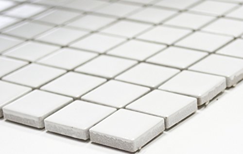 Mosaik Quadrat uni weiß matt Keramik, Mosaikstein Format: 23x23x6 mm, Bogengröße: 60 x 100 mm, 1 Handmuster ca. 6x10 cm Mosaik Quadrat uni weiß matt Keramik, Mosaikstein Format: 23x23x6 mm, Bogengröße: 60 x 100 mm, 1 Handmuster ca. 6x10 cm von Mosaik-Netzwerk