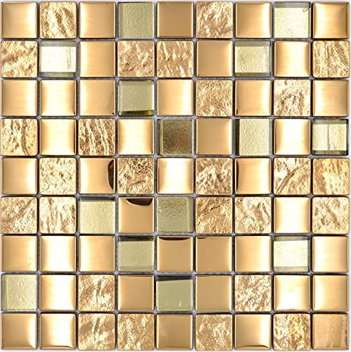 Mosaikfliese Glasmosaik Kombi EP Gold von conwire