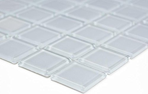 Mosaikfliese Quadrat Crystal uni hellgrau Glasmosaik Transluzent Transparent 3D Fliesenspiegel, Mosaikstein Format: 25x25x4 mm, Bogengröße: 327x302 mm, 1 Bogen/Matte Mosaikfliese Quadrat Crystal uni hellgrau Glasmosaik Transluzent Transparent 3D Fliesenspiegel, Mosaikstein Format: 25x25x4 mm, Bogengröße: 327x302 mm, 1 Bogen/Matte von Mosaik-Netzwerk