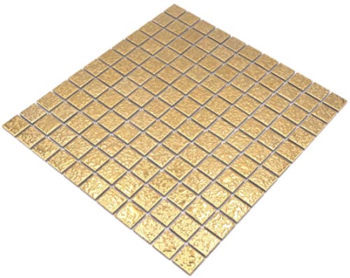 Mosaik Fliese Keramik gold gehämmert für WAND KÜCHE FLIESENSPIEGEL THEKENVERKLEIDUNG Mosaikmatte Mosaikplatte von conwire