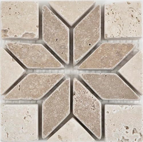 Naturstein Deko Minieinleger Mosaik beige nussbraun für WAND BAD WC KÜCHE DEKORATION von conwire