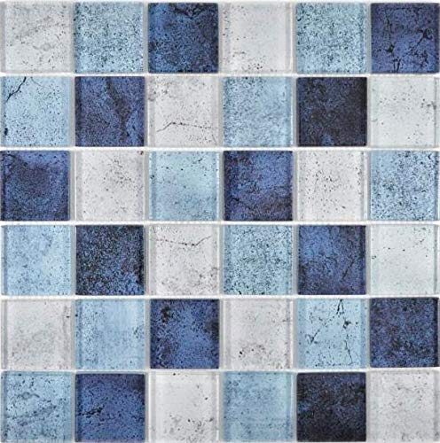 Transparentes Crystal Glasmosaik blau Wand Küche Dusche Bad Fliesenspiegel|WB88-0044|1Matte von conwire
