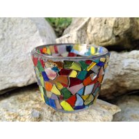Buntes Glasmosaik-Windlicht Aus Recyclingglas Buntes Glasmosaik-Windlicht Aus Recyclingglas von MosaikWeltShop
