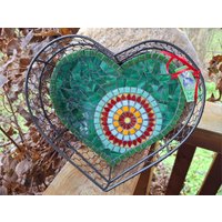 Mosaik-Drahtkorb "Herz" von MosaikWeltShop