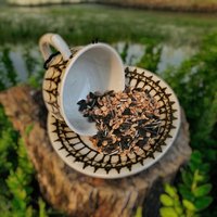 Futterspender Tasse Braun-Beige - Handgemacht Aus Alt Mach Neu Vogelfutter Halter Wildvogelfutter von Mosaikkasten