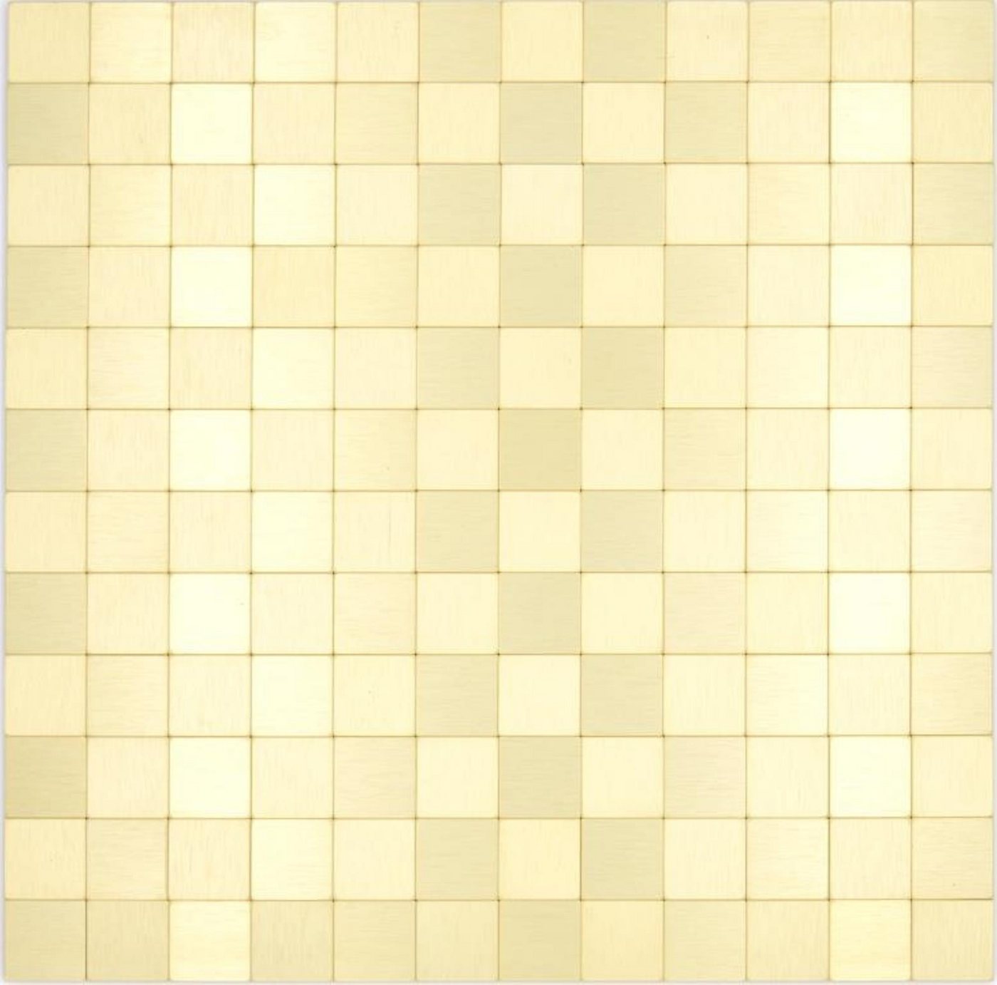 Mosani Aluminium Metall Mosaikfliesen Selbstklebende Wandfliesen Fliesenspiegel Wanddeko, 30.5x30.5, Gold, Spritzwasserbereich geeignet, Küchenrückwand Spritzschutz von Mosani