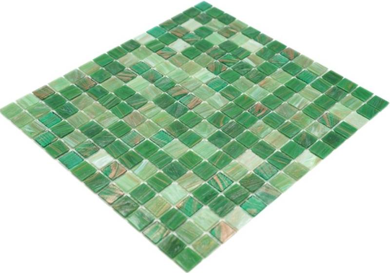 Mosani Bodenfliese Glasmosaik Mosaikfliesen grün glänzend / 10 Matten von Mosani