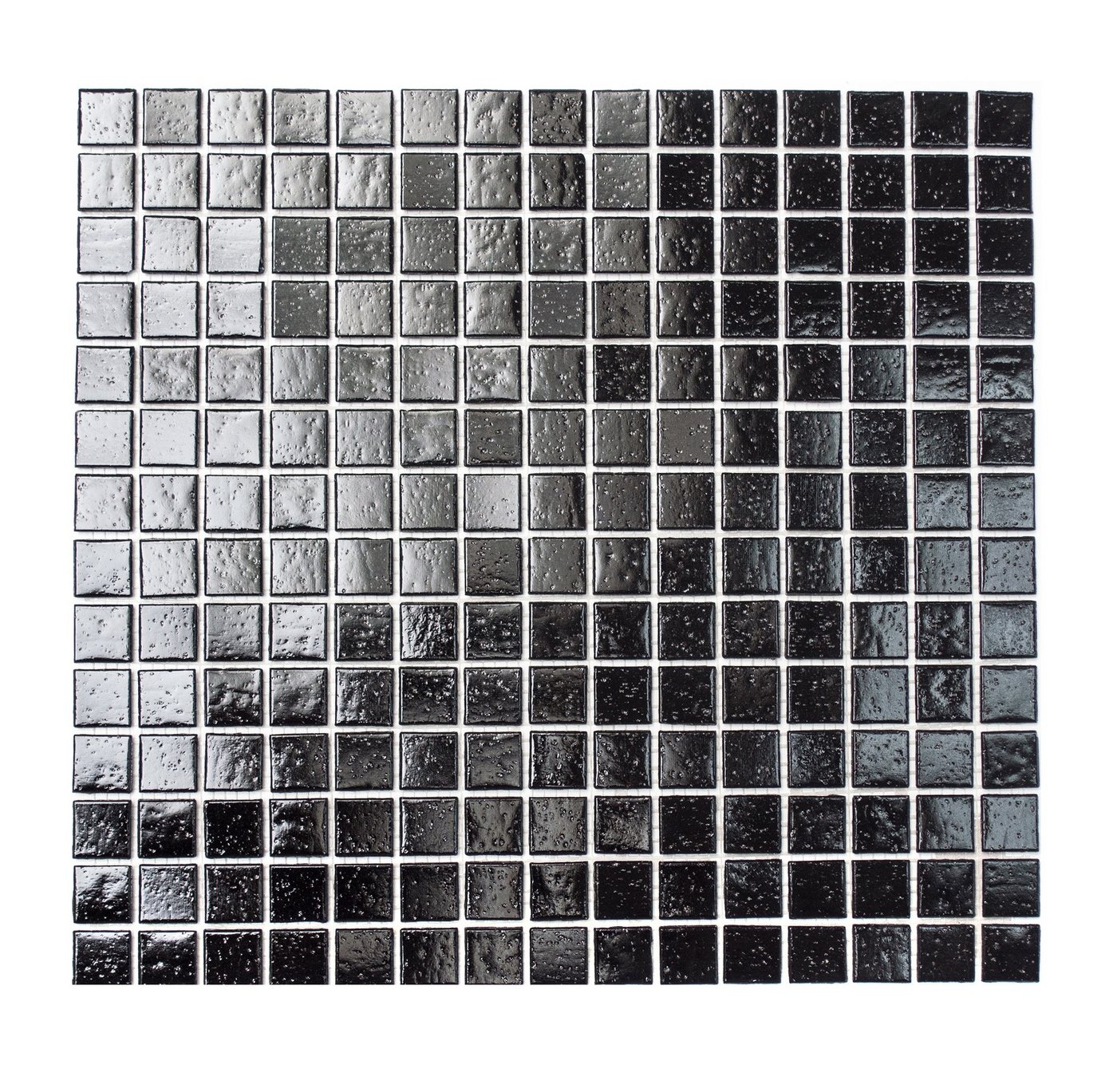 Mosani Bodenfliese Glasmosaik Mosaikfliesen schwarz matt / 10 Mosaikmatten von Mosani