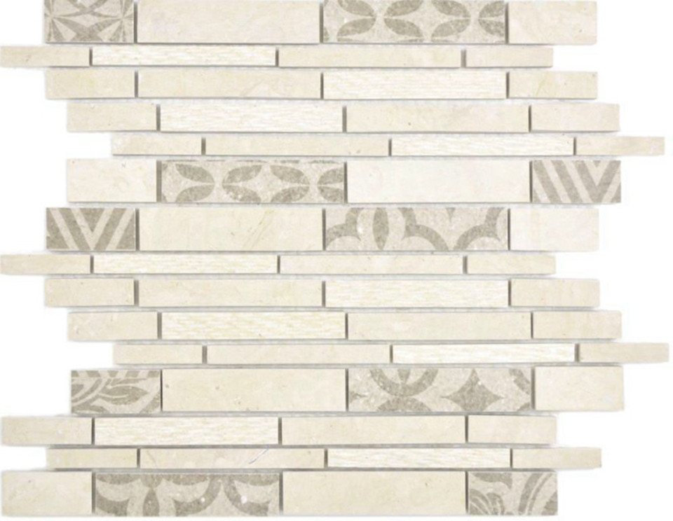 Mosani Bodenfliese Keramikmosaik Naturstein Mosaikfliesen mix beige matt / 10 Matten von Mosani