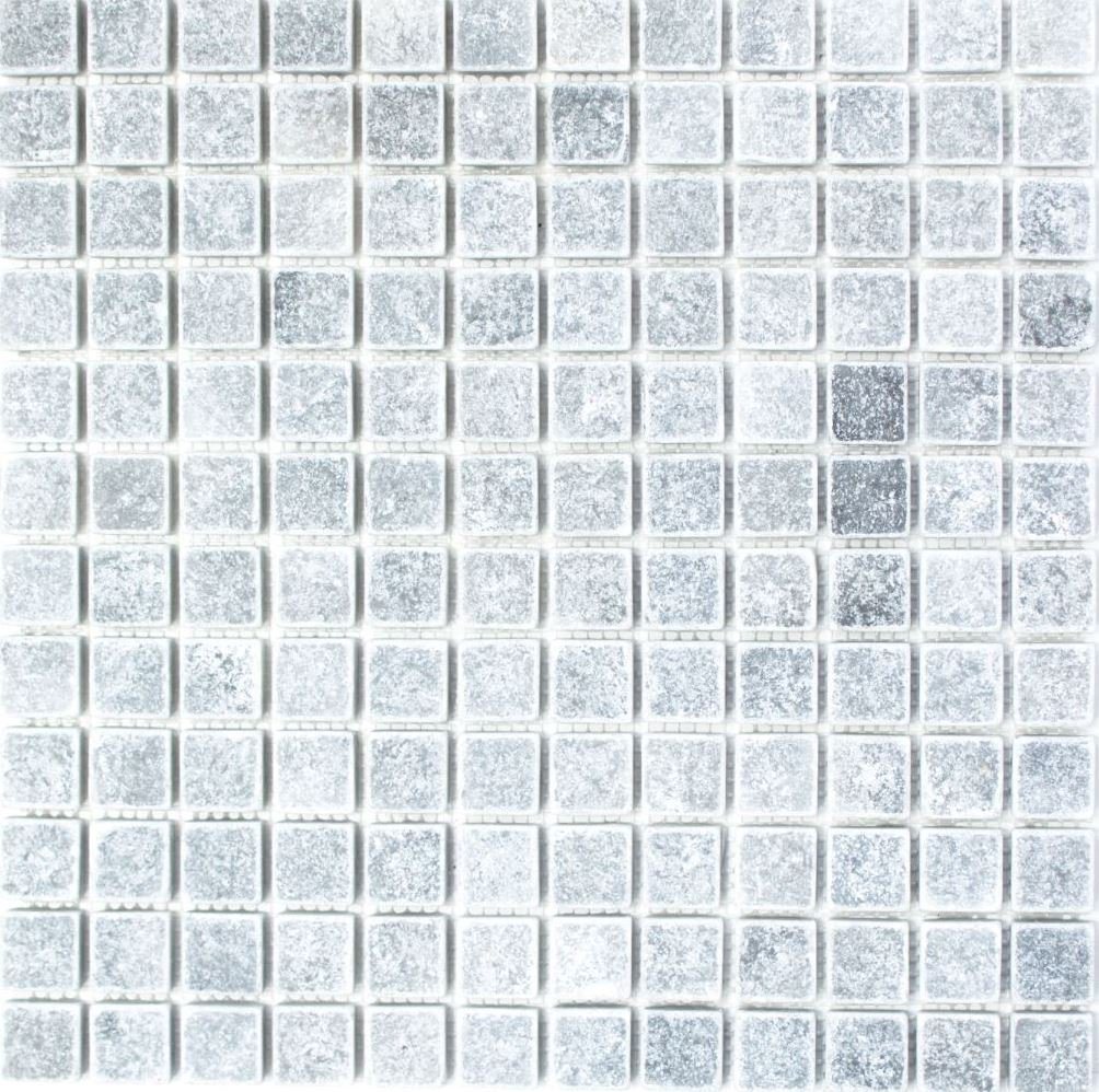Mosani Bodenfliese Marmormosaik Mosaikfliesen hellgrau matt / 10 Matten von Mosani