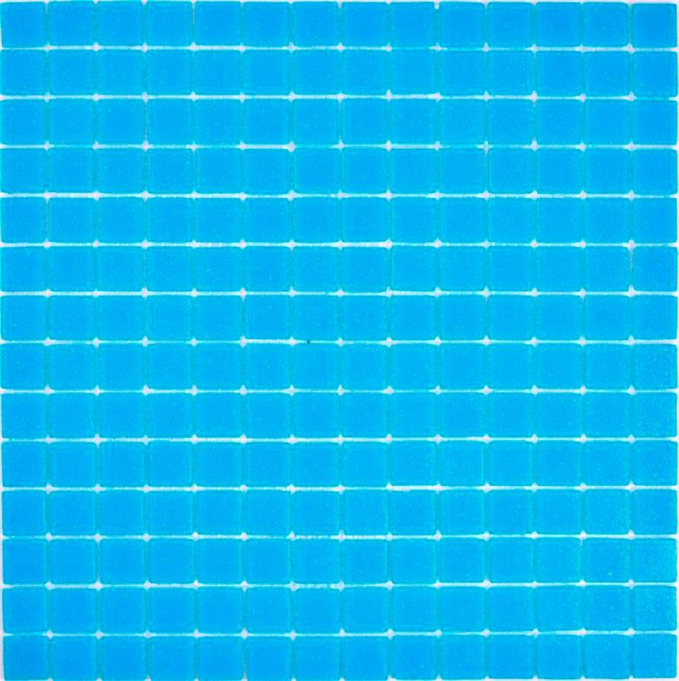Mosani Bodenfliese Quadratisches Glasmosaik Mosaikfliesen blau glänzend / 10 Matten von Mosani