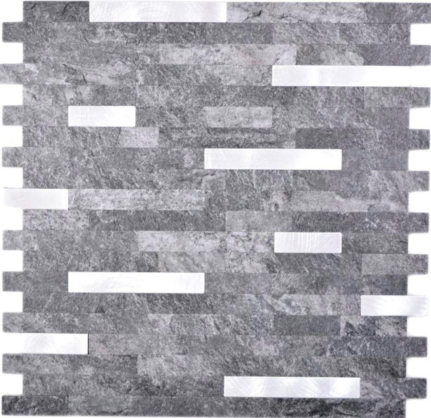 Mosani Dekorpaneele Wandpaneele selbstklebend in Steinoptik schwarz silber, BxL: 29,00x30,00 cm, 0,08 qm, Spritzwasserbereich geeignet, Küchenrückwand Spritzschutz von Mosani