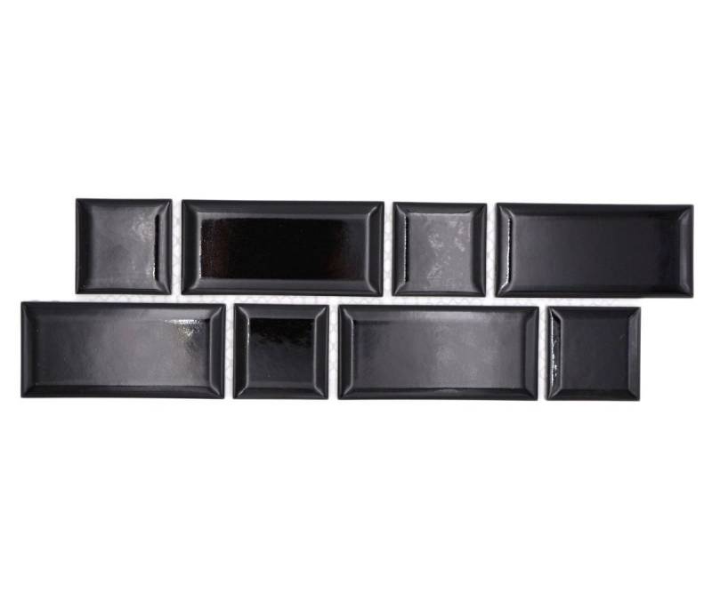 Mosani Fliesen-Bordüre Mosaik Borde Bordüre Metro uni schwarz mix von Mosani