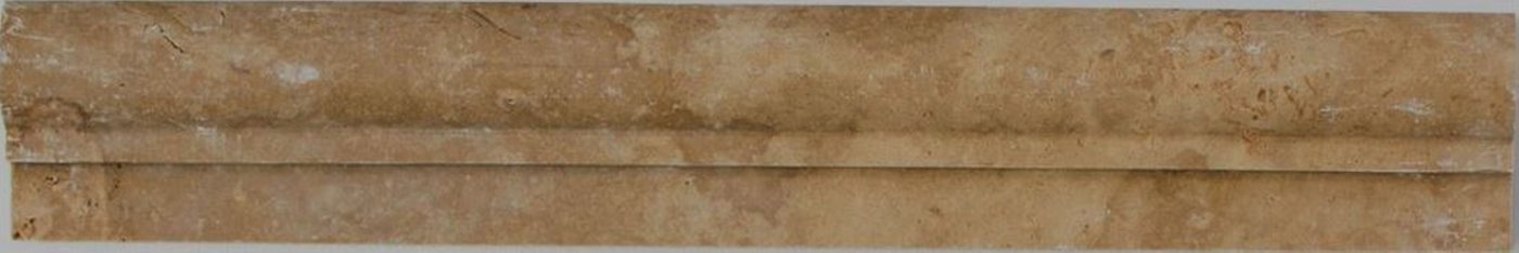 Mosani Fliesen-Bordüre Profil Travertinmosaik Borde walnuss matt / 10 Stück von Mosani
