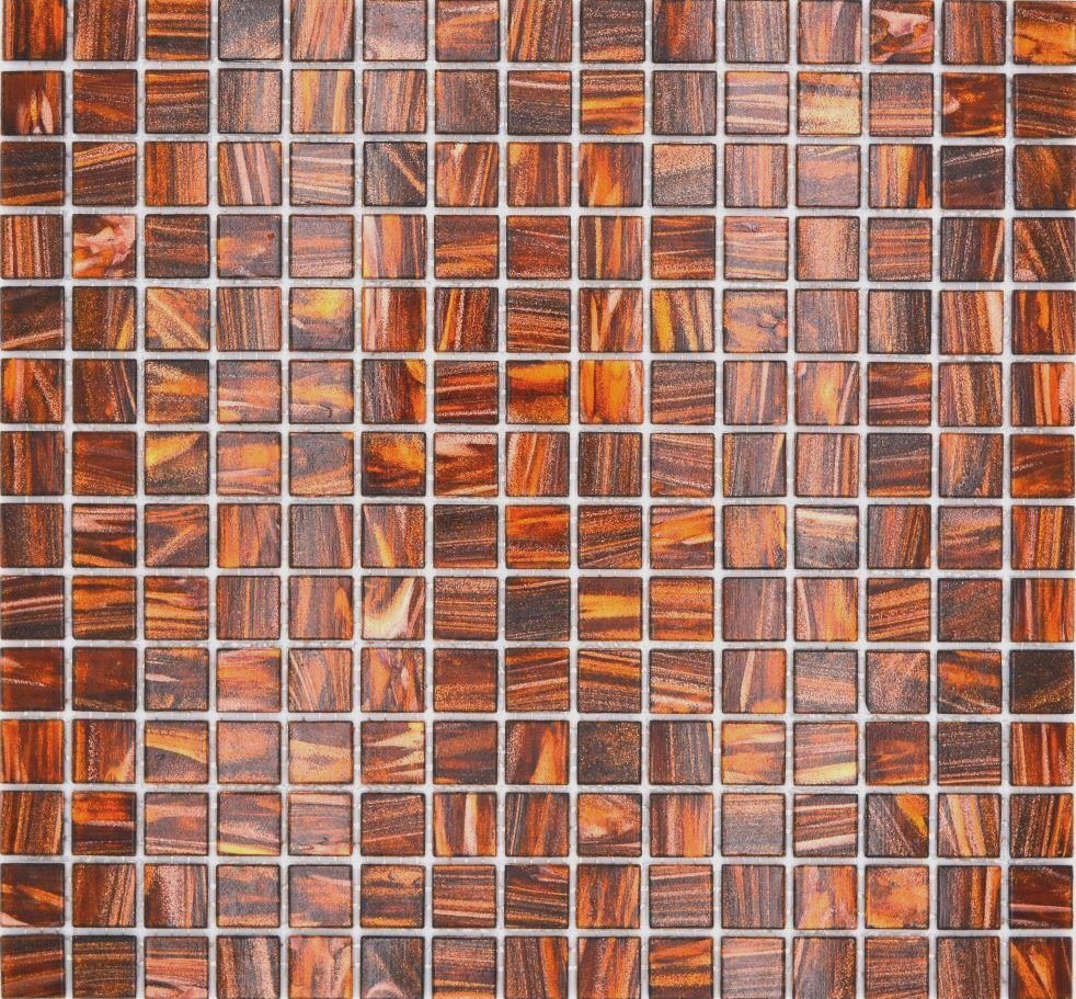 Mosani Mosaikfliesen 1m² Glasmosaik Boden- Wandfliesen braun glänzend / 10 Mosaikmatten von Mosani