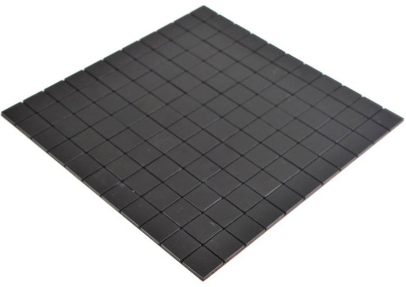 Mosani Mosaikfliesen Alu Mosaik Metall Mosaik Selbstklebend schwarz matt / 10 Matten von Mosani