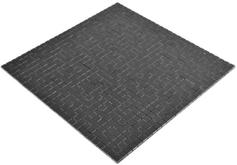 Mosani Mosaikfliesen Alu Mosaik Metall Mosaik Selbstklebend schwarz matt / 10 Matten von Mosani