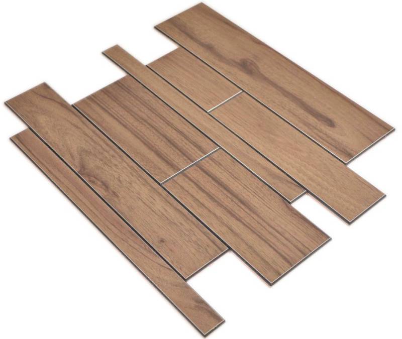 Mosani Mosaikfliesen Aluminium Mosaik Metall Mosaik Selbstklebend braun matt / 10 Matten von Mosani