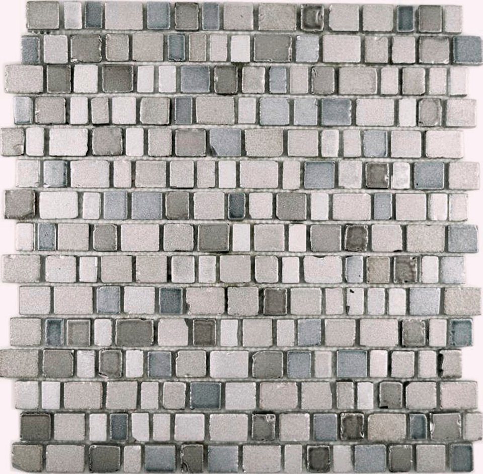 Mosani Mosaikfliesen Glasmosaik Crystal Mosaik hellgrau beige matt / 10 Matten von Mosani