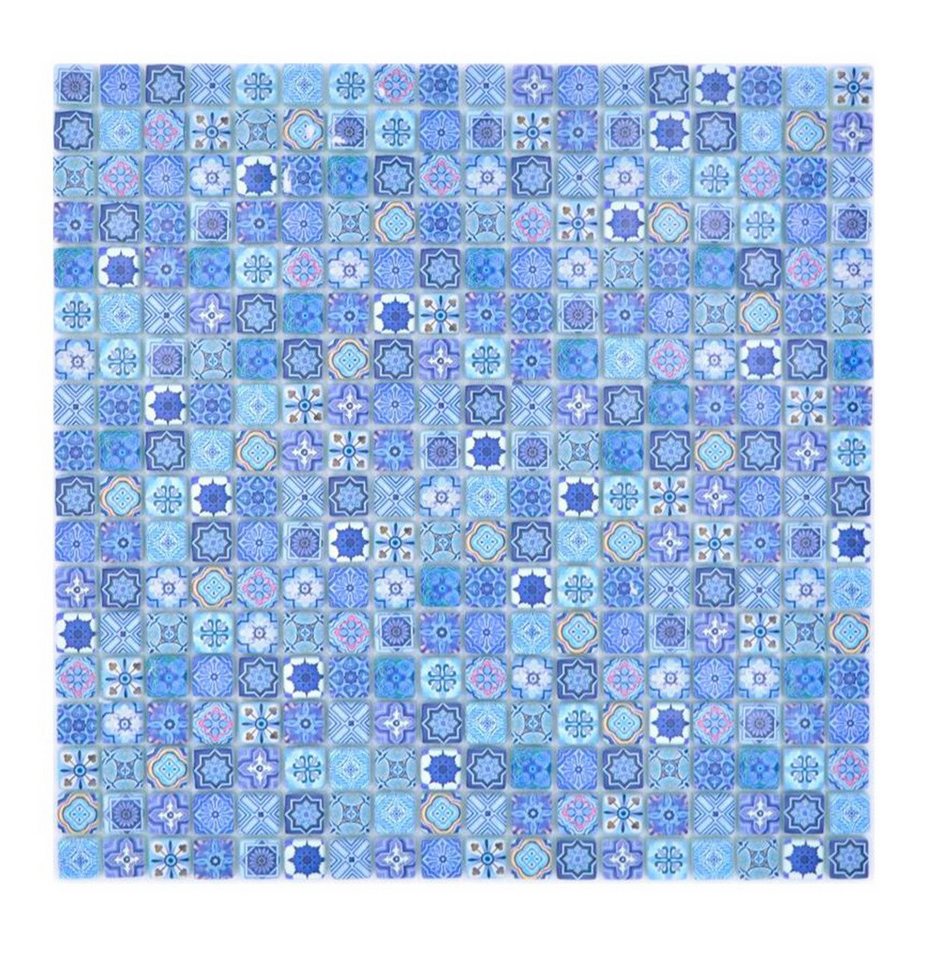 Mosani Mosaikfliesen Glasmosaik Crystal Mosaikfliesen blau matt / 10 Mosaikmatten von Mosani