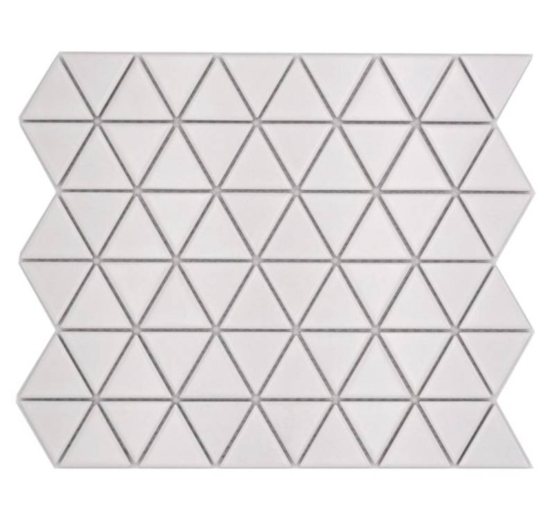 Mosani Mosaikfliesen Keramik Mosaikfliese Dreieck Diamant uni weiß matt von Mosani
