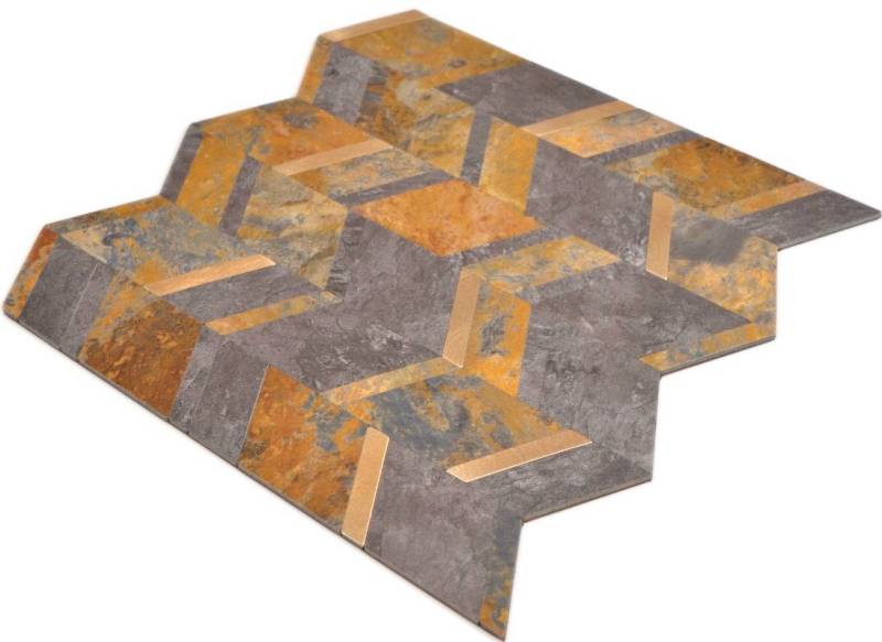 Mosani Mosaikfliesen Pfeil Vinyl Mosaikfliesen Selbstklebend mehrfarben matt / 10 Matten von Mosani