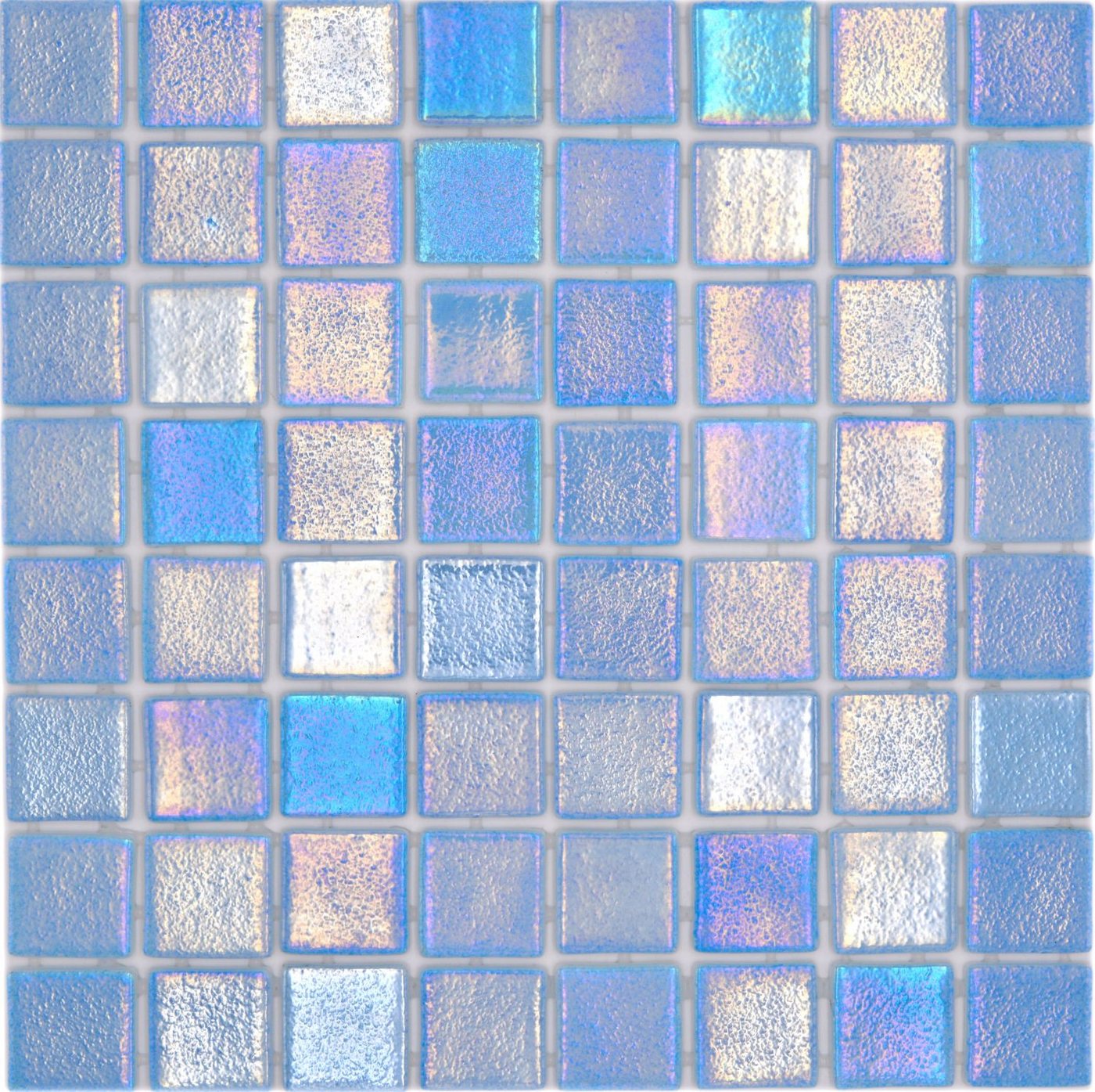 Mosani Mosaikfliesen Recycling Glas Mosaikfliesen hellblau glänzend / 10 Mosaikmatten von Mosani