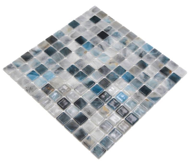 Mosani Mosaikfliesen Recycling Glasmosaik Mosaik grau glänzend / 10 Mosaikmatten von Mosani