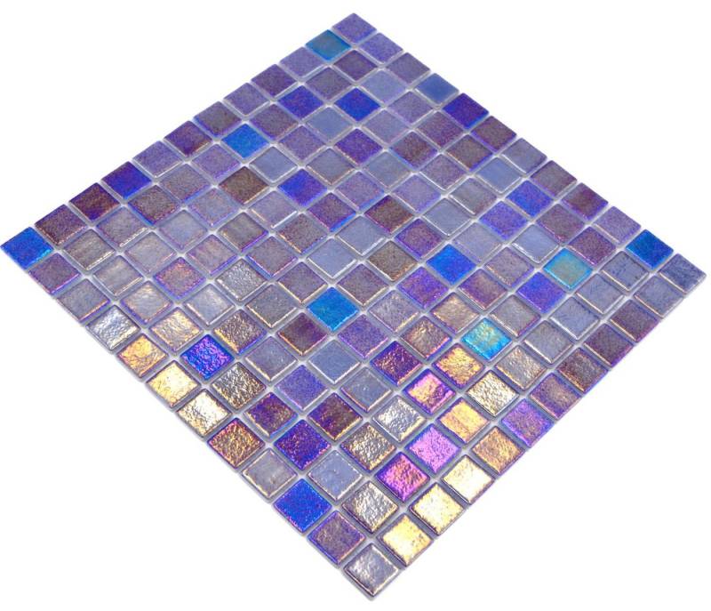 Mosani Mosaikfliesen Recycling Glasmosaik Mosaikfliesen dunkelblau glänzend / 10 Matten von Mosani
