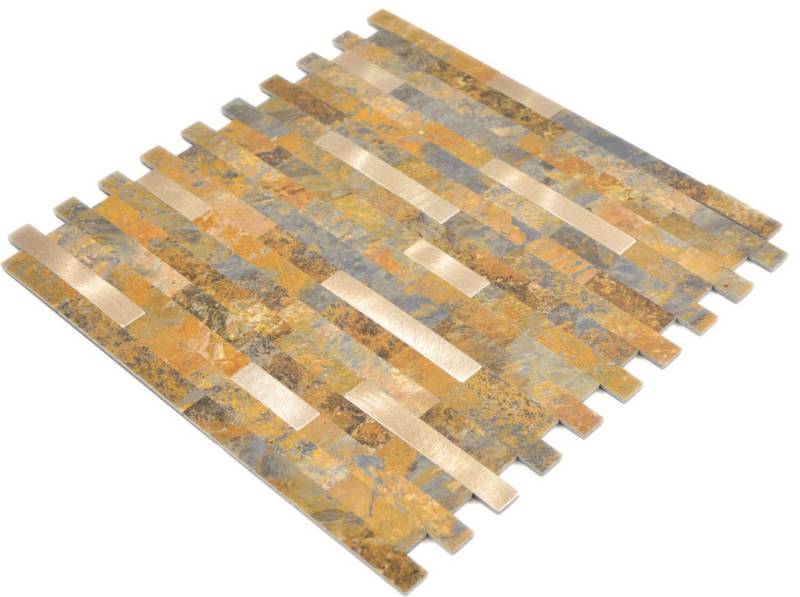 Mosani Mosaikfliesen Vinyl Mosaik Selbstklebend mehrfarben matt / 10 Matten von Mosani