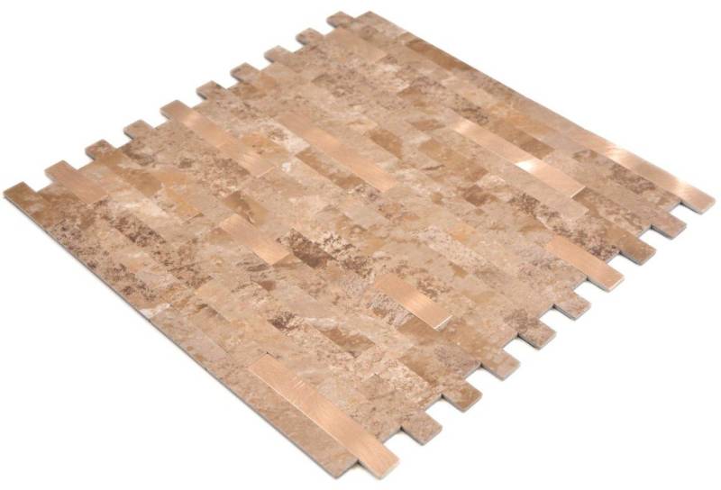 Mosani Mosaikfliesen Vinyl Mosaikfliesen Selbstklebend braungold matt / 10 Matten von Mosani