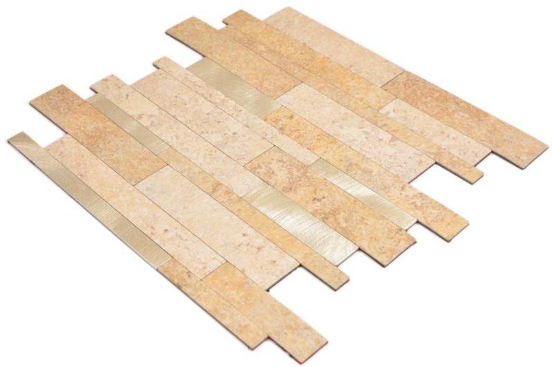 Mosani Mosaikfliesen Vinyl Mosaikfliesen Selbstklebend braungold matt / 10 Matten von Mosani