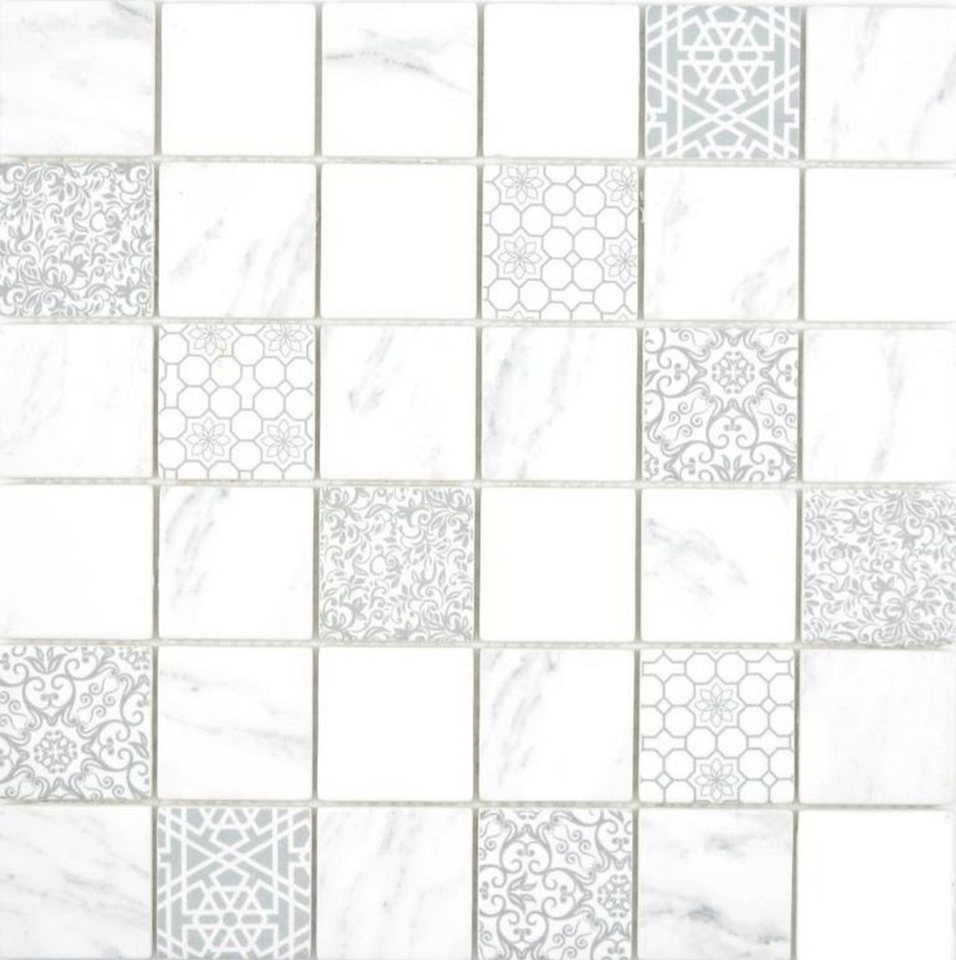 Mosani Mosaikfliesen GLAS Mosaik ECO Carrara Mosaikfliese Wand von Mosani