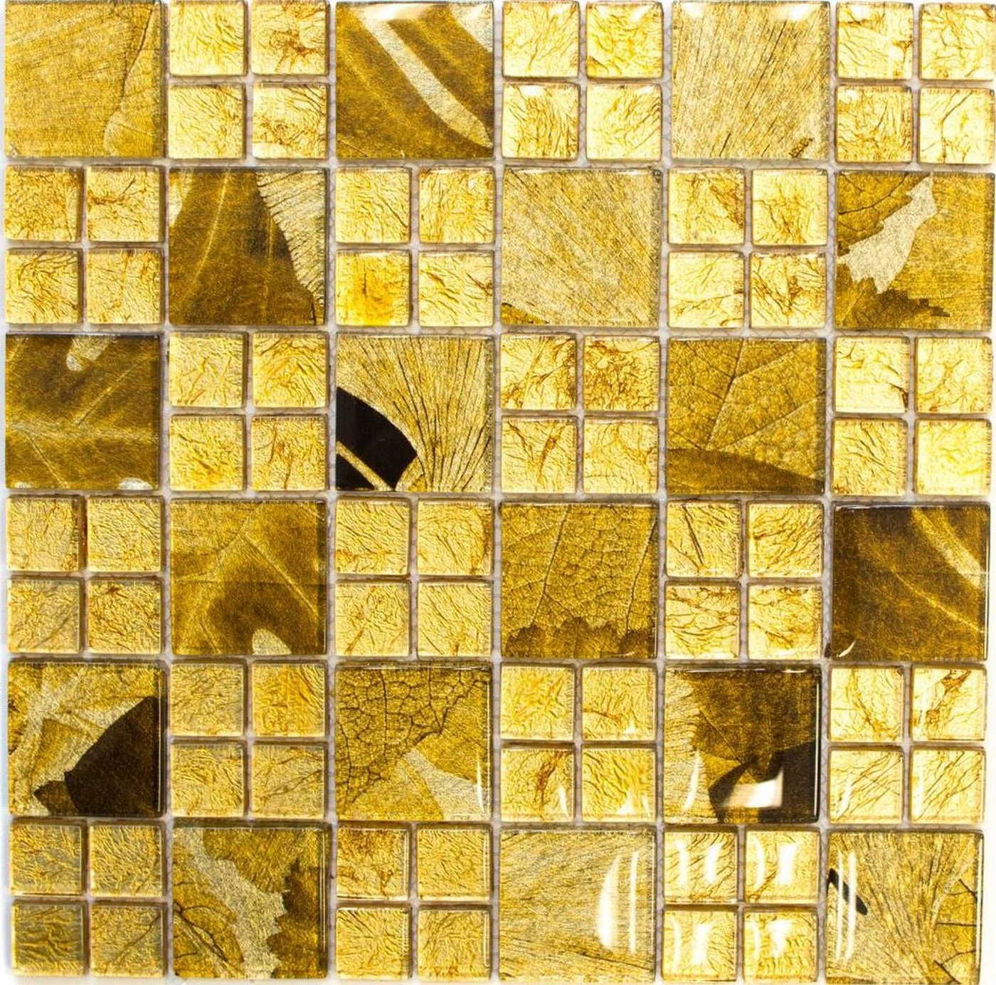 Mosani Mosaikfliesen Glasmosaik gold Mosaikfliese Desert Fliesenspiegel Küche Duschwand von Mosani