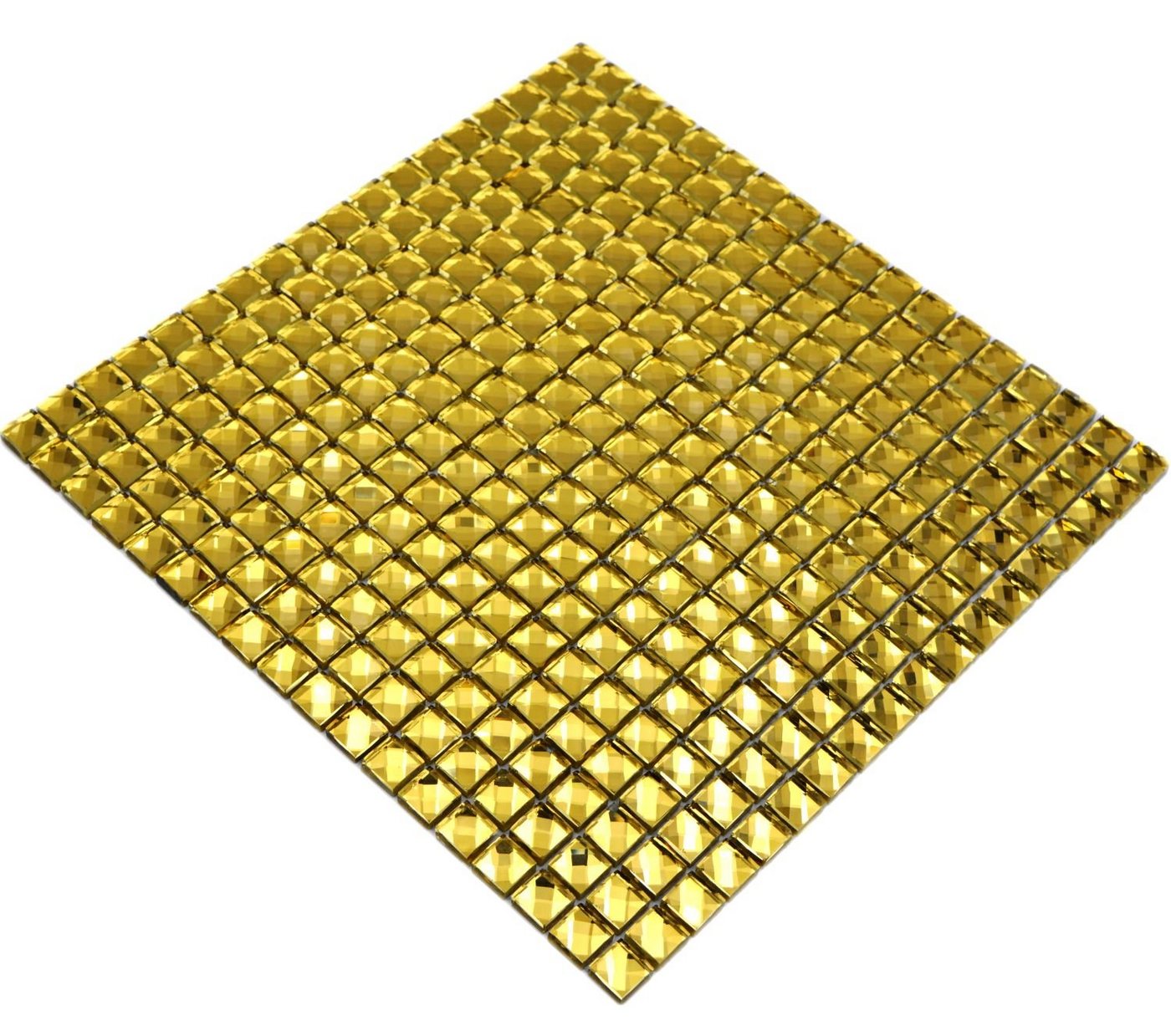 Mosani Glas Mosaikfliesen Diamant Goldfliese glänzend Wand Küche Bad, Gold von Mosani