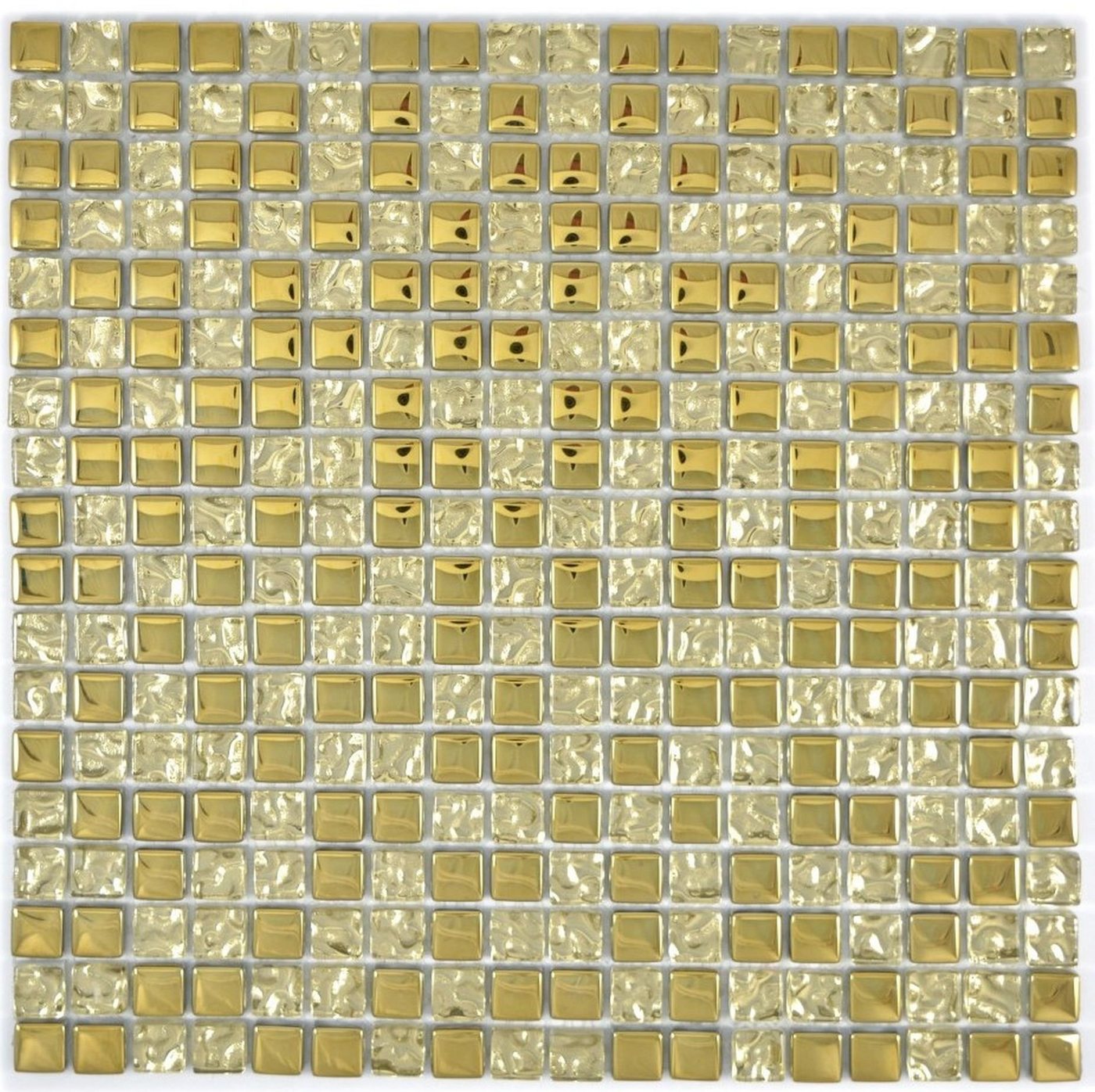 Mosani Mosaikfliesen Glasmosaik gold Mosaikfliese electroplated Glas BAD WC von Mosani