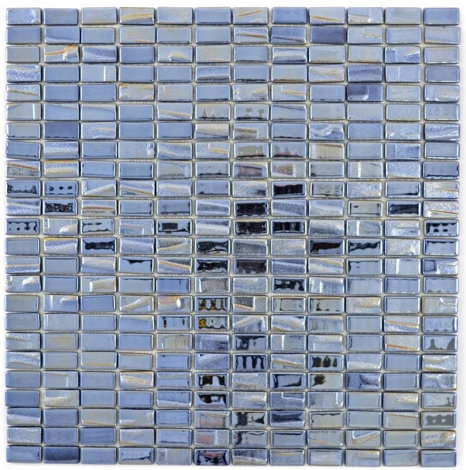 Mosani Mosaikfliesen Glasmosaik Nachhaltiger Wandbelag Recycling Rechteck anthrazit schwarz von Mosani