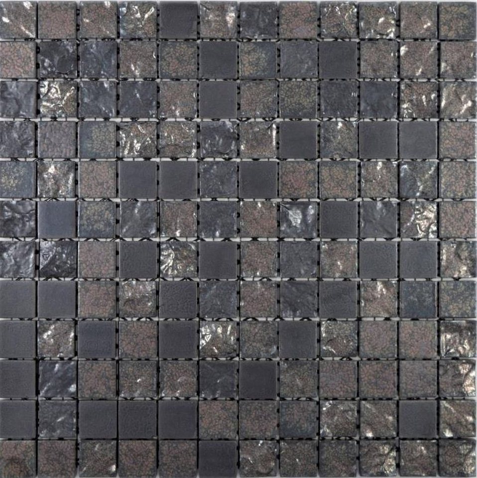 Mosani Mosaikfliesen Keramik Mosaik Fliese exklusive Japan schwarz anthrazit bronze von Mosani