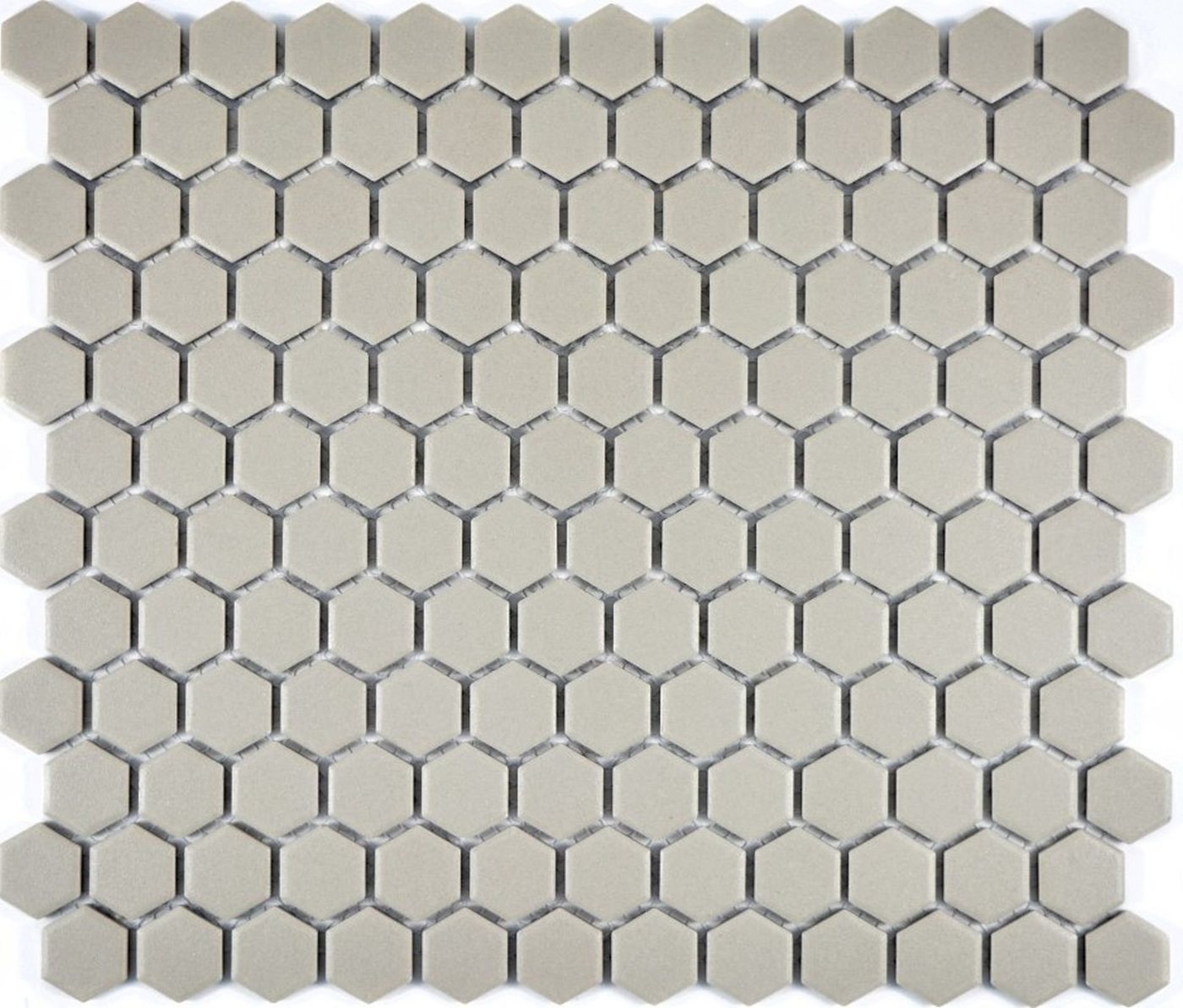 Mosani Bodenfliese Hexagon Keramikmosaik Mosaikfliesen hellgrau matt / 10 Mosaikmatten von Mosani