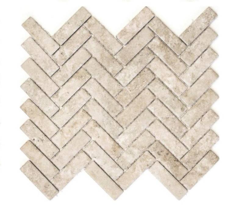 Mosani Mosaikfliesen Rechteckiges Keramikmosaik Mosaikfliesen beige matt / 10 Matten von Mosani