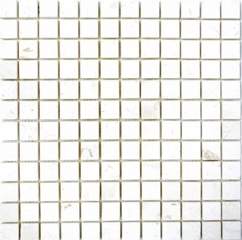 Mosani Mosaikfliesen Profil KalkNatursteinmosaik Mosaikfliesen weiß matt / 10 Matten von Mosani