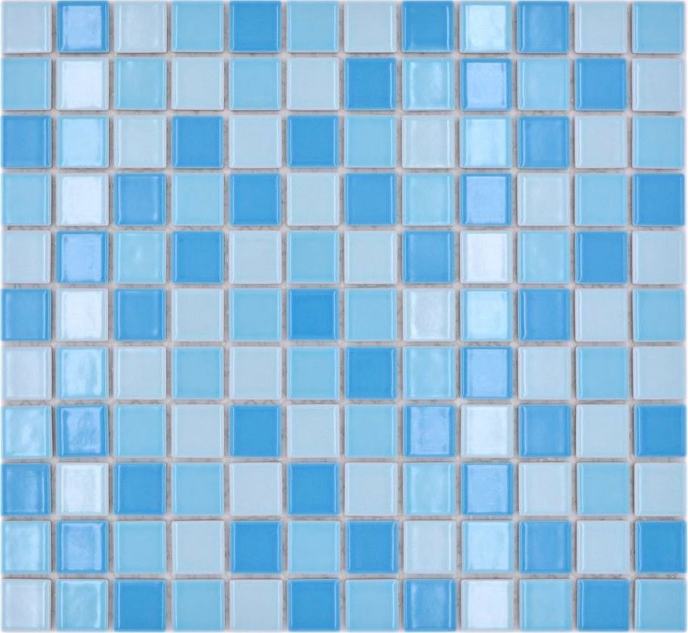 Mosani Mosaikfliesen Keramik Mosaik Schwimmbad Mosaikfliese blau mix glänzend Duschwand von Mosani