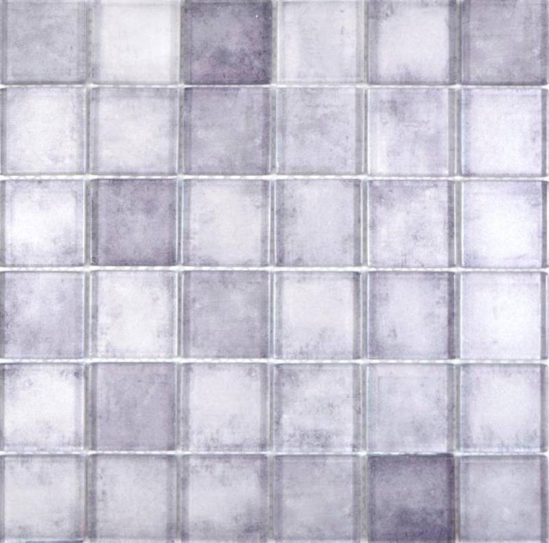 Mosani Mosaikfliesen Glasmosaik Crystal Mosaikfliesen grau glänzend / 10 Mosaikmatten von Mosani