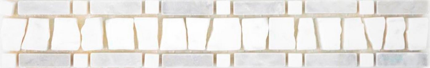 Mosani Fliesen-Bordüre Marmor Borde Bordüre grau hellgrau silber weiß creme bordüre von Mosani