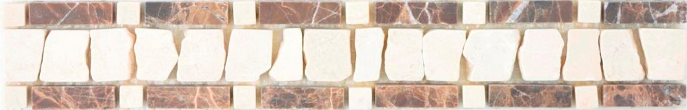 Mosani Fliesen-Bordüre Marmor Bordüre dunkelbraun schokobraun crema beige bordüre von Mosani