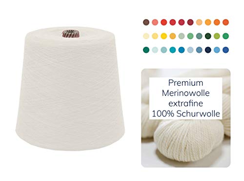Strickwolle 1 kg 1000g Merinowolle Extrafine 100% Schurwolle Schafwolle Handstrick Wolle zum Stricken Häkelwolle Häkeln Garn Nadel 2,5 3 3,5 4 - Creme Elfenbein Strickwolle 1 kg 1000g Merinowolle Extrafine 100% Schurwolle Schafwolle Handstrick Wolle zum Stricken Häkelwolle Häkeln Garn Nadel 2,5 3 3,5 4 - Creme Elfenbein von Moschen-Bayern