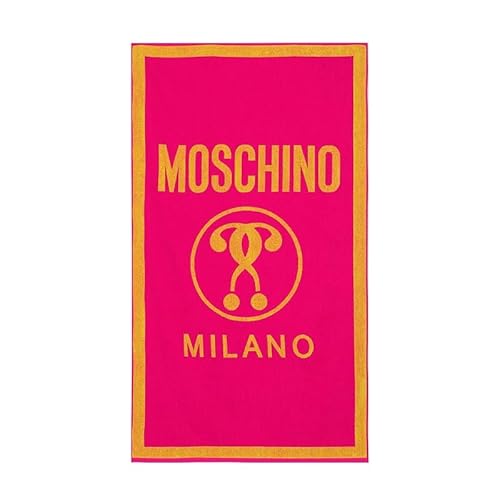 Moschino Strandtuch Swim V3A4302 Fuchsia mit Logo Double Question Mark von Moschino