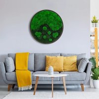 Moosbild - Rund "Wave" Akustikbild Xxl Wald- Und Kugelmoos Wandbild Mit Moos Wanddeko Moosbild - Rund "Wave" Akustikbild Xxl Wald- Und Kugelmoos Wandbild Mit Moos Wanddeko von Moserthegreenwallart