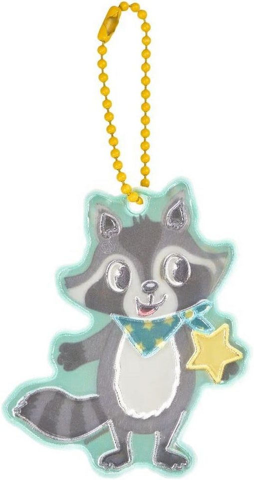 Moses. Verlag Reflektor-Aufkleber Glimmis Reflektor Waschbär 38157, Beidseitig reflektierend, Waschbär, (1tlg), sichtbar aus 125m Entfernung, z. B. an Kinderwagen, Rucksack, Taschen von Moses. Verlag